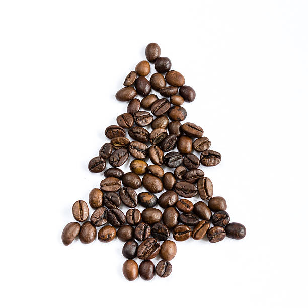árvore de natal feita de grãos de café - 3107 - fotografias e filmes do acervo