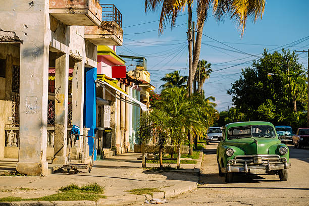 istock Green Vintage car at Miramar corner 504536336