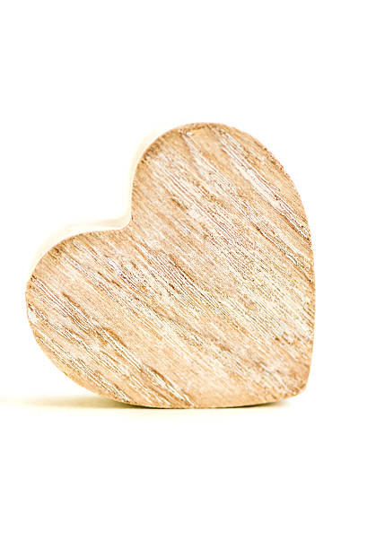 istock Wooden Grey Heart on Isolated White Background 504537834