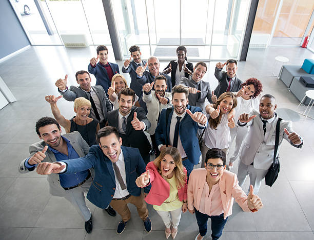 笑顔のビジネスの人々のポート��レート - business meeting cheerful success businessman ストックフォトと画像