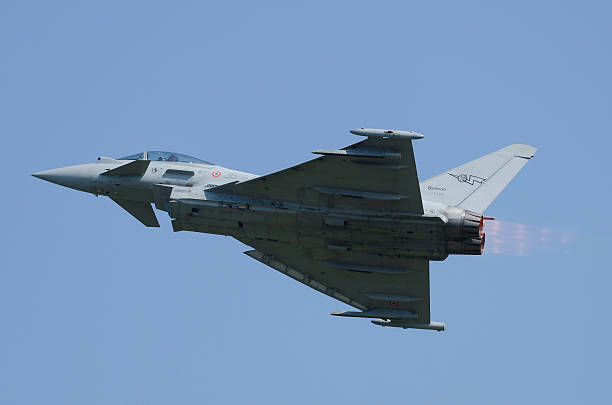 Eurofighter Typhoon jet fly past stock photo