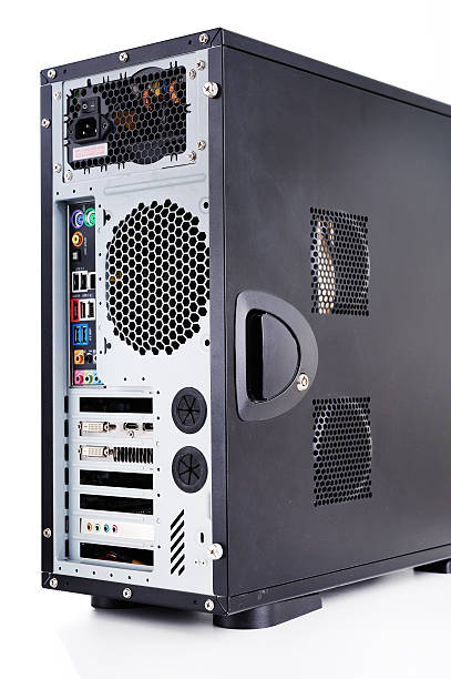 istock Full tower atx black case on white background 504539522
