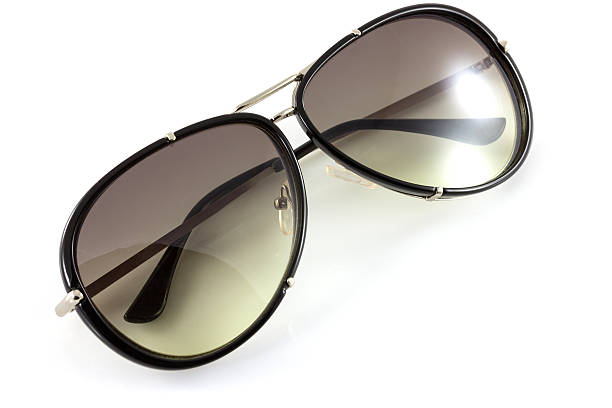 istock Black sunglasses close up. Isolated 504540079