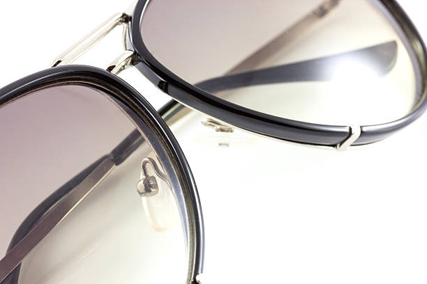 istock Black sunglasses close up. Isolated 504540195
