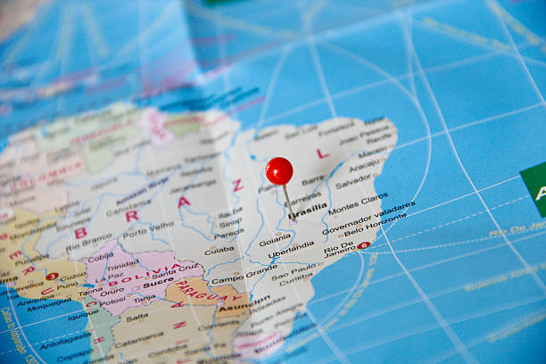 istock Blue world map with colorful Pin 504541497