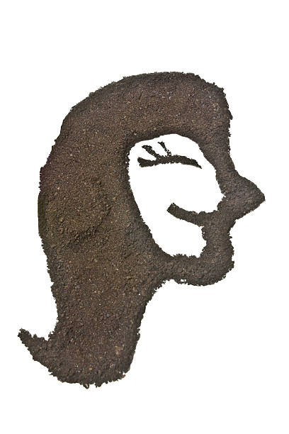 istock coffee grounds art, woman face shape 504562327