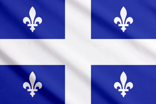 Quebec flag waving.