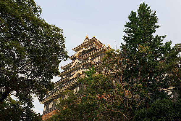 Okayama, Japan - July 19, 2014: Building exterior of Okayama Castle in Okayama, Japan. The castle is the Important Cultural Properties in Japan.