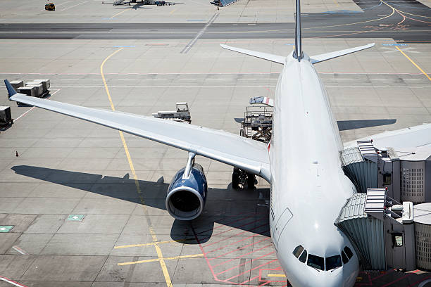 istock Airplane at the airport, view from above 504563427