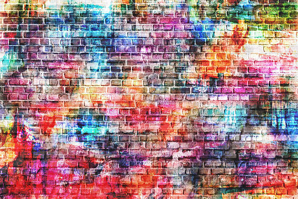 estilo grunge fondo colorido - abstract art painted image surrounding wall fotografías e imágenes de stock