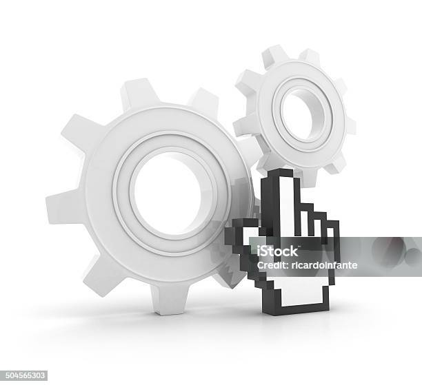 Gears With Businessman Stock Photo - Download Image Now - Activity, Computer Mouse, Concepts