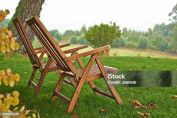 Two Empty Deck Chairs Stock Photo - Download Image Now - Armchair, Chair, Close To