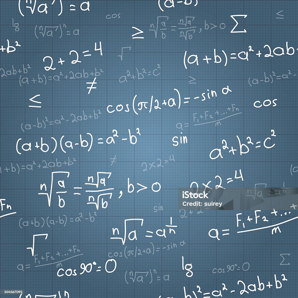 Mathmatical Formulas Vector Mathematical Formulas Vector Seamless Pattern On Blueprint Vector Stock ...