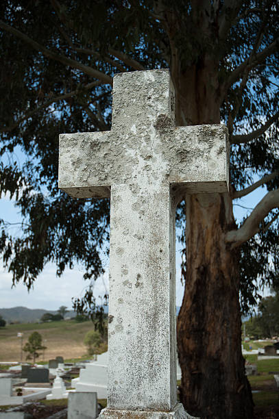 Cimitero rurale croce in Australia - foto stock
