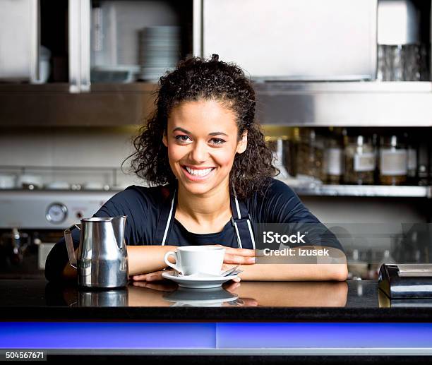 Coffee Shop Employee Stock Photo - Download Image Now - African Ethnicity, First Job, Espresso