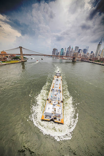 istock Industrial ship at the East River 504567807