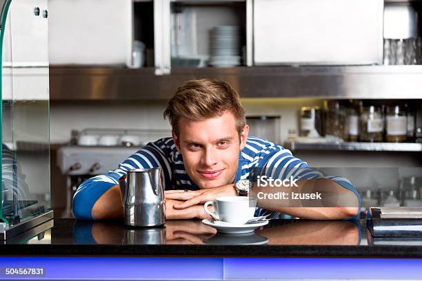Coffee Shop Employee Stock Photo - Download Image Now - Men, Only Men, Part-Time Job