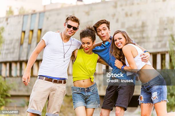 Cheerful Friends Stock Photo - Download Image Now - 20-24 Years, Adult, Adults Only