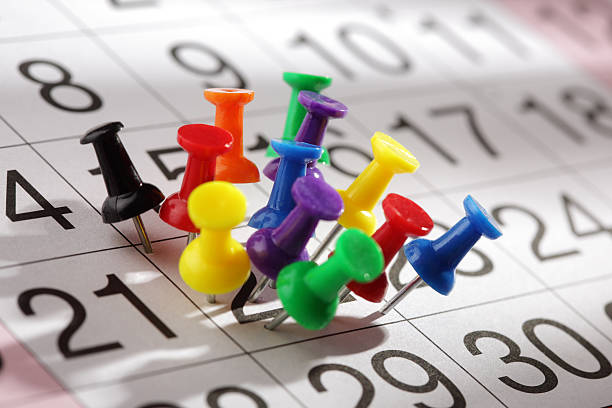 data importante - calendar calendar date reminder thumbtack imagens e fotografias de stock