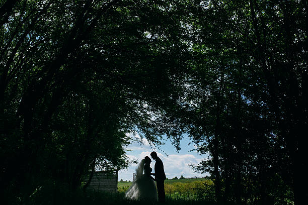 istock Beautiful wedding couple on nature 504573102