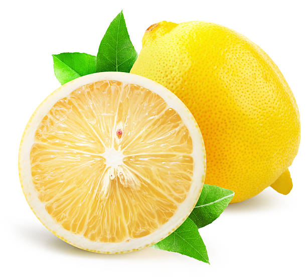istock lemon with half of lemon isolated on the white background 504575012