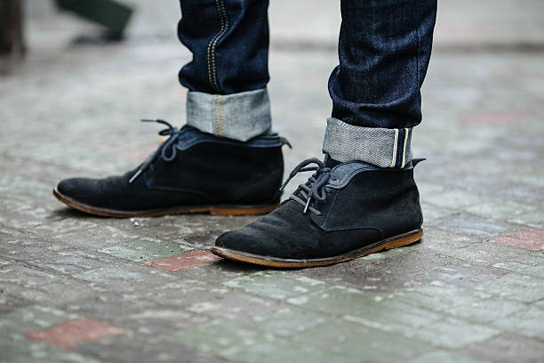 istock Confident man posing in selvedge  jeans 504577268