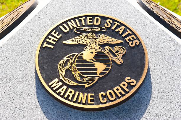 War Memorial Plaque United States Marine Corps stock photo