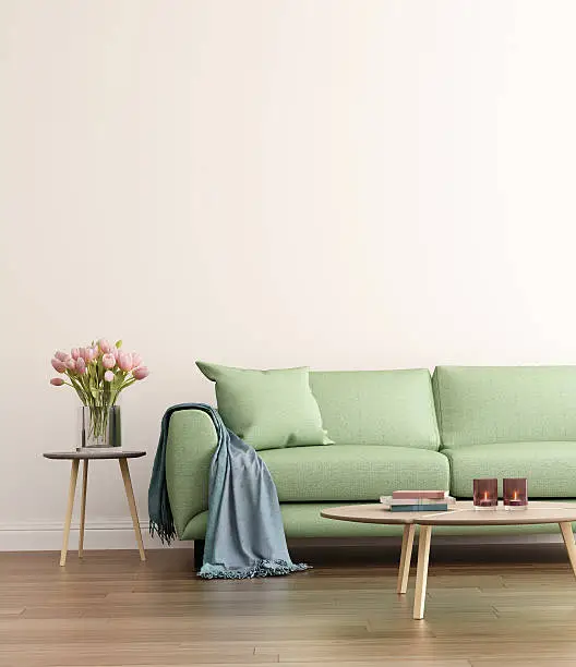 Photo of Contemporary green living room