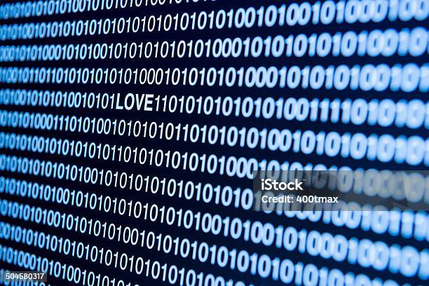 Online Love Concept Stock Photo - Download Image Now - Blue, Coding, Computer Monitor