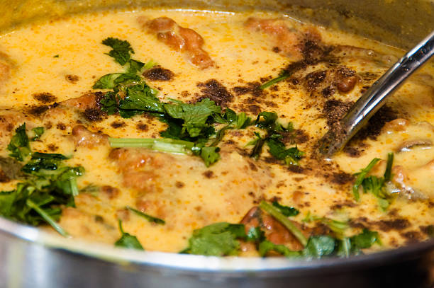 Pakora curry being prepared fresh