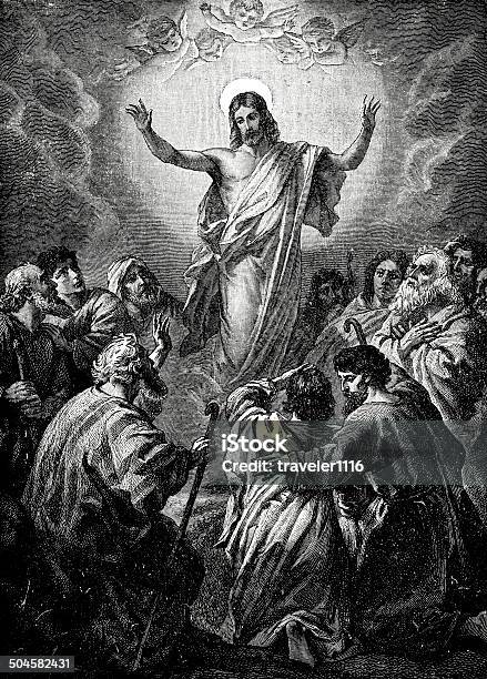 The Ascension Of Jesus Stock Illustration - Download Image Now - Jesus Christ, Moving Up, 19th Century