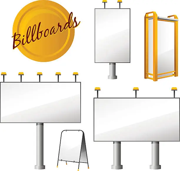 Vector illustration of Steet Billboards Set