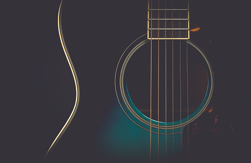 image of a beautiful guitar with matte finish