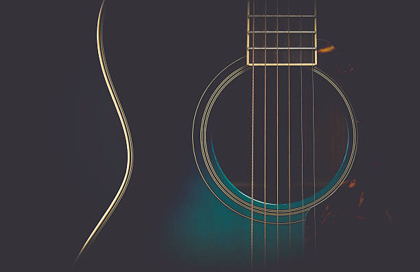 Guitar on black with matte finish image of a beautiful guitar with matte finish plectrum stock pictures, royalty-free photos & images