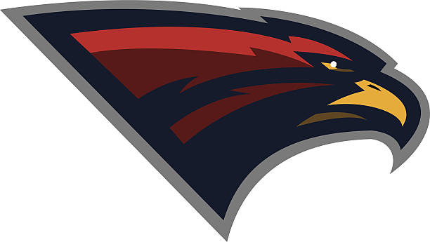 Hawk Mascot Head This hawk is ready to stalk its prey. Perfect for your sports team mascot. Customize with your own colors and text. cardinal mascot stock illustrations