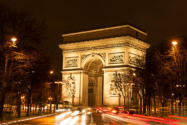 istock The Triumphal Arch at night, Paris. 504583532
