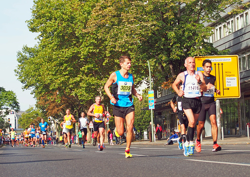 Berlin, Germany - September 28, 2014: Berlin, Germany - September 28, 2014: runners at Berlin Marathon 2014