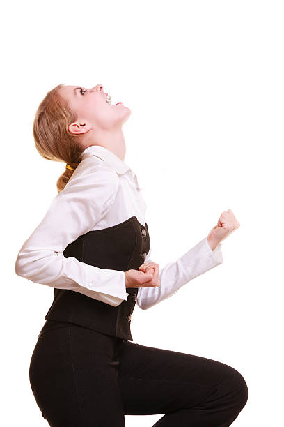 istock Success in work. Businesswoman celebrating promotion 504584113