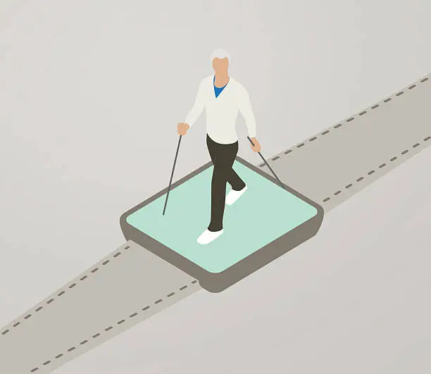 Vector illustration of Walking Tracker Illustration