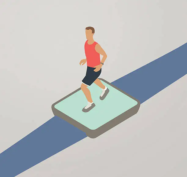 Vector illustration of Fitness Tracker App