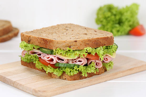 istock Sandwich toast bread for breakfast with ham 504585090