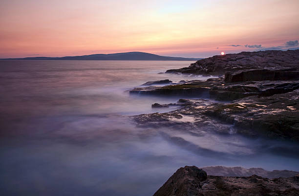 Acadia sunset stock photo