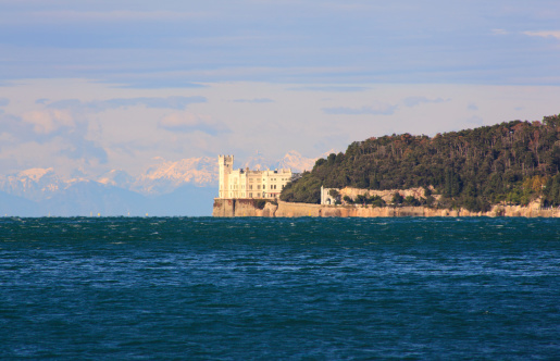 View of famous Miramare castle in Trieste - Italy