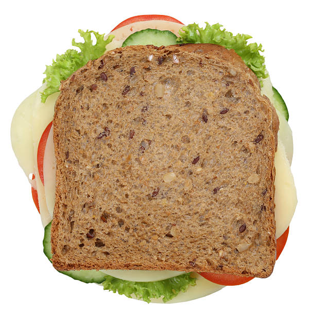 istock Sandwich toast bread for breakfast with cheese top view isolated 504585596