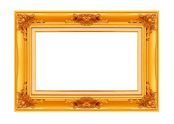istock gold antique vintage  picture frames. Isolated on white backgrou 504586551