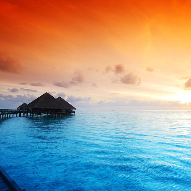 istock maldivian houses on sunrise 504586943