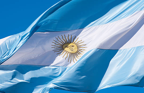 Flag of Argentina stock photo