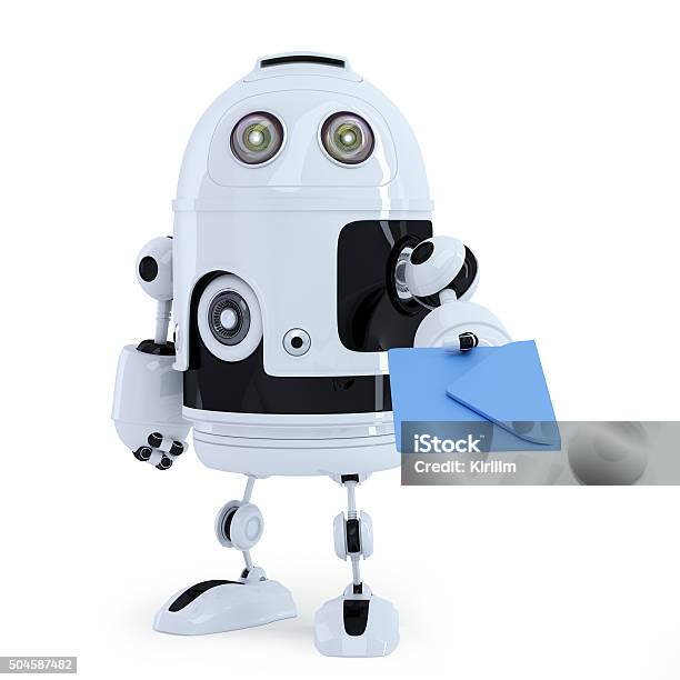 Robot With Envelope Communication Technology Concept Stock Photo - Download Image Now