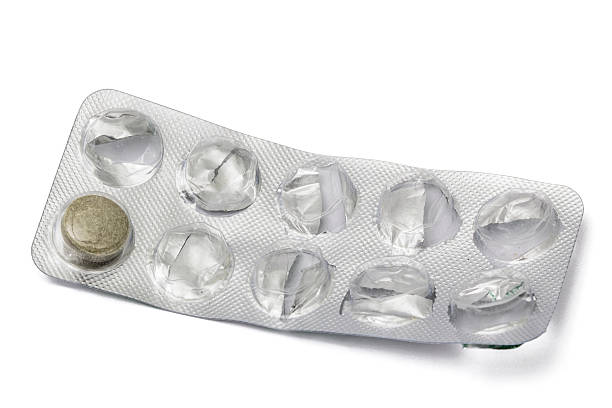 istock Used  blister pack with pills, isolated on white background 504588492