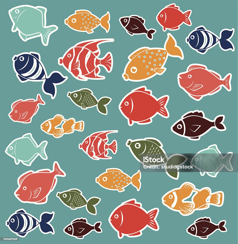 Different Fish Disign Fish Design Stock Illustration - Download Image Now - Animal, Animal ...